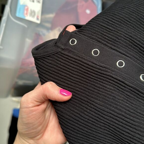 Aerie Real Good Black Button Down Seamless Cropped Bralette Tank Top - Picture 7 of 7